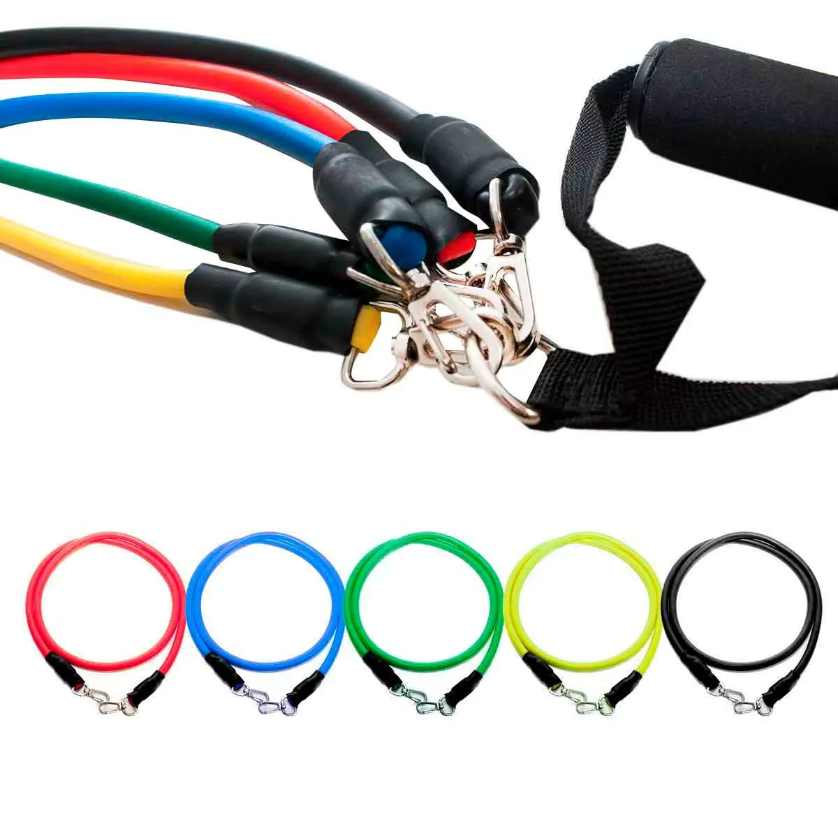 Kit Extensores Elásticos – Treino Funcional, Força e Condicionamento em Casa