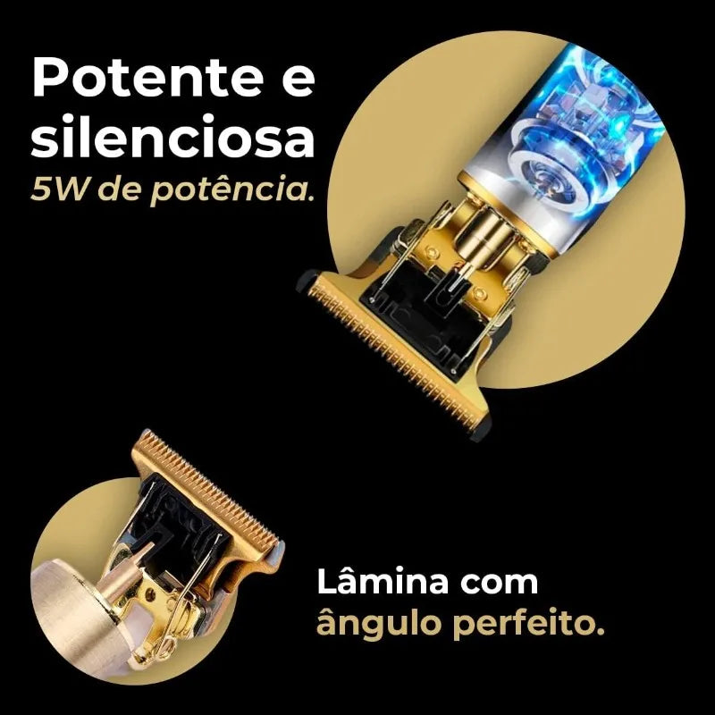Máquina de Cortar Cabelo e Barba Profissional - Designer Elétrico Aleatório Masculino
