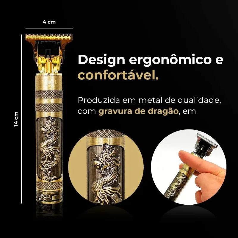 Máquina de Cortar Cabelo e Barba Profissional - Designer Elétrico Aleatório Masculino