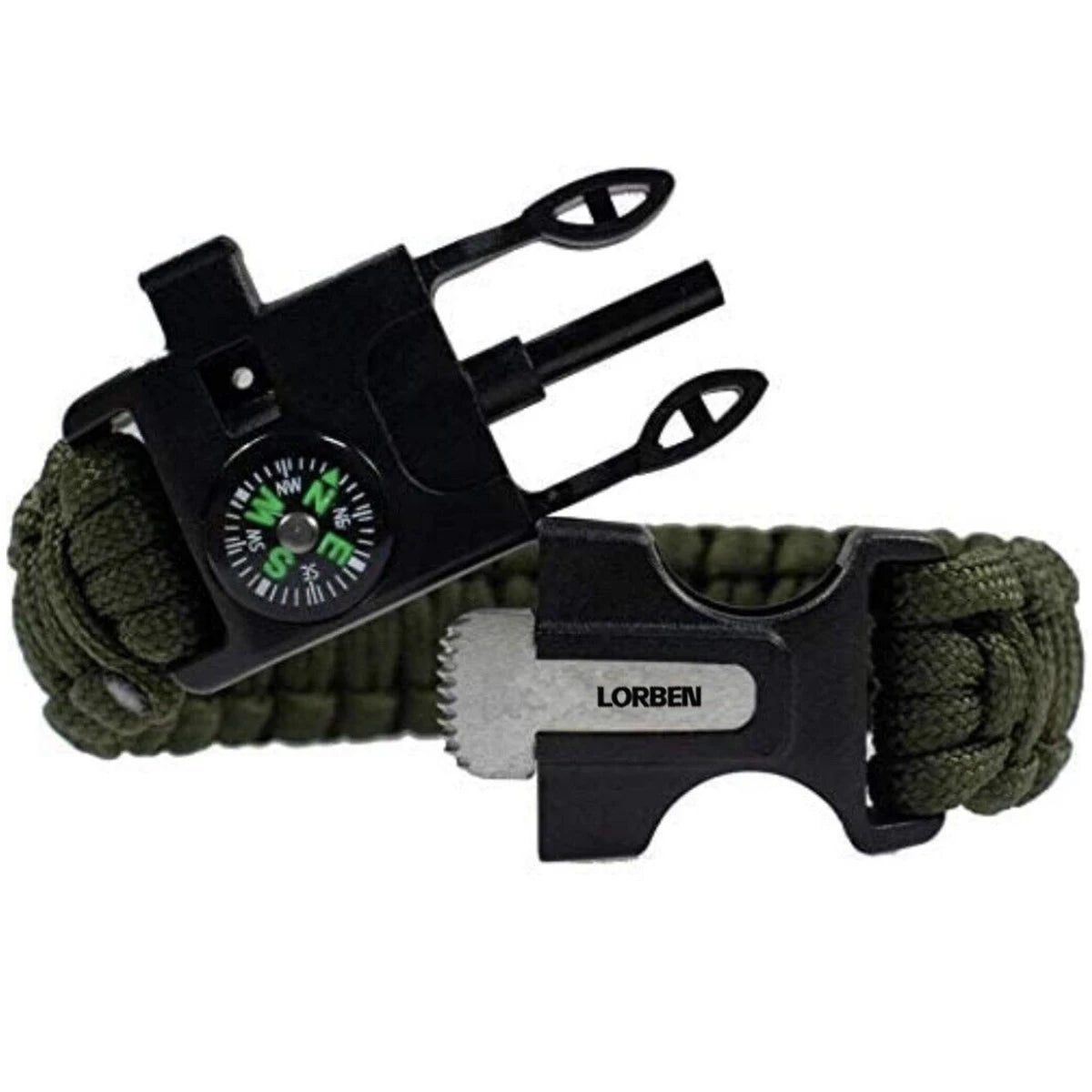Lorben Survival Tactical Bracelet Emergency Trail Compass Knife Whistle GT6067