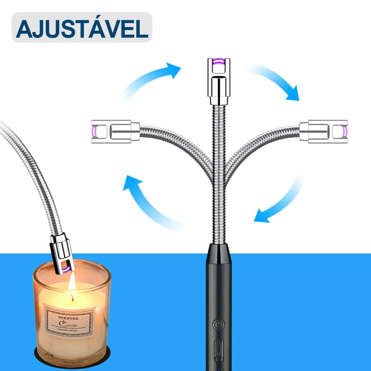Isqueiro Eletrônico com Arco Flexível USB Recarregável