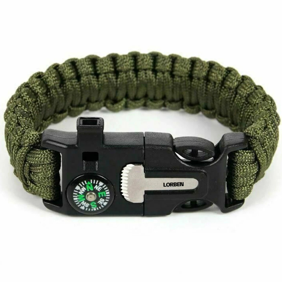 Lorben Survival Tactical Bracelet Emergency Trail Compass Knife Whistle GT6067
