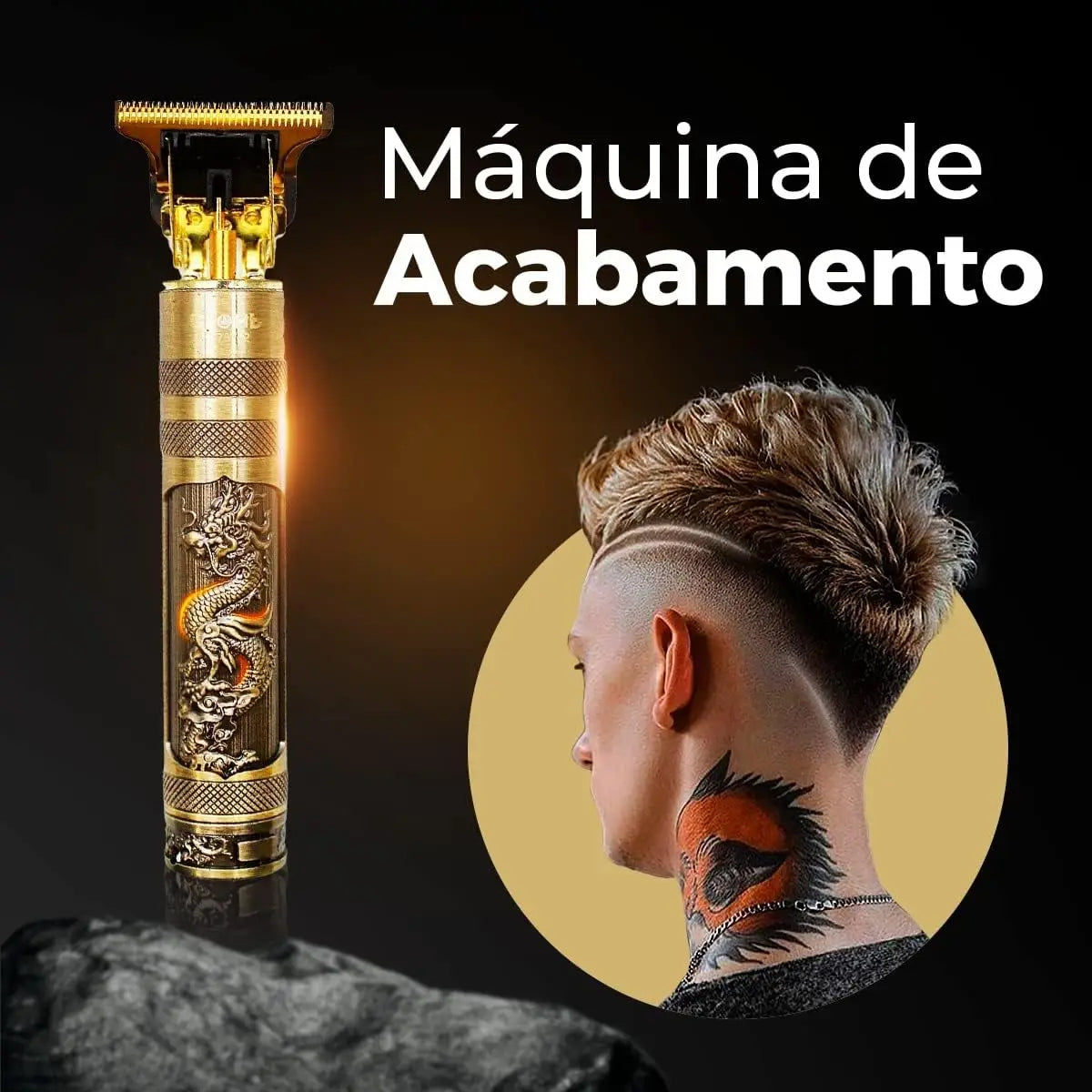 Máquina de Cortar Cabelo e Barba Profissional - Designer Elétrico Aleatório Masculino