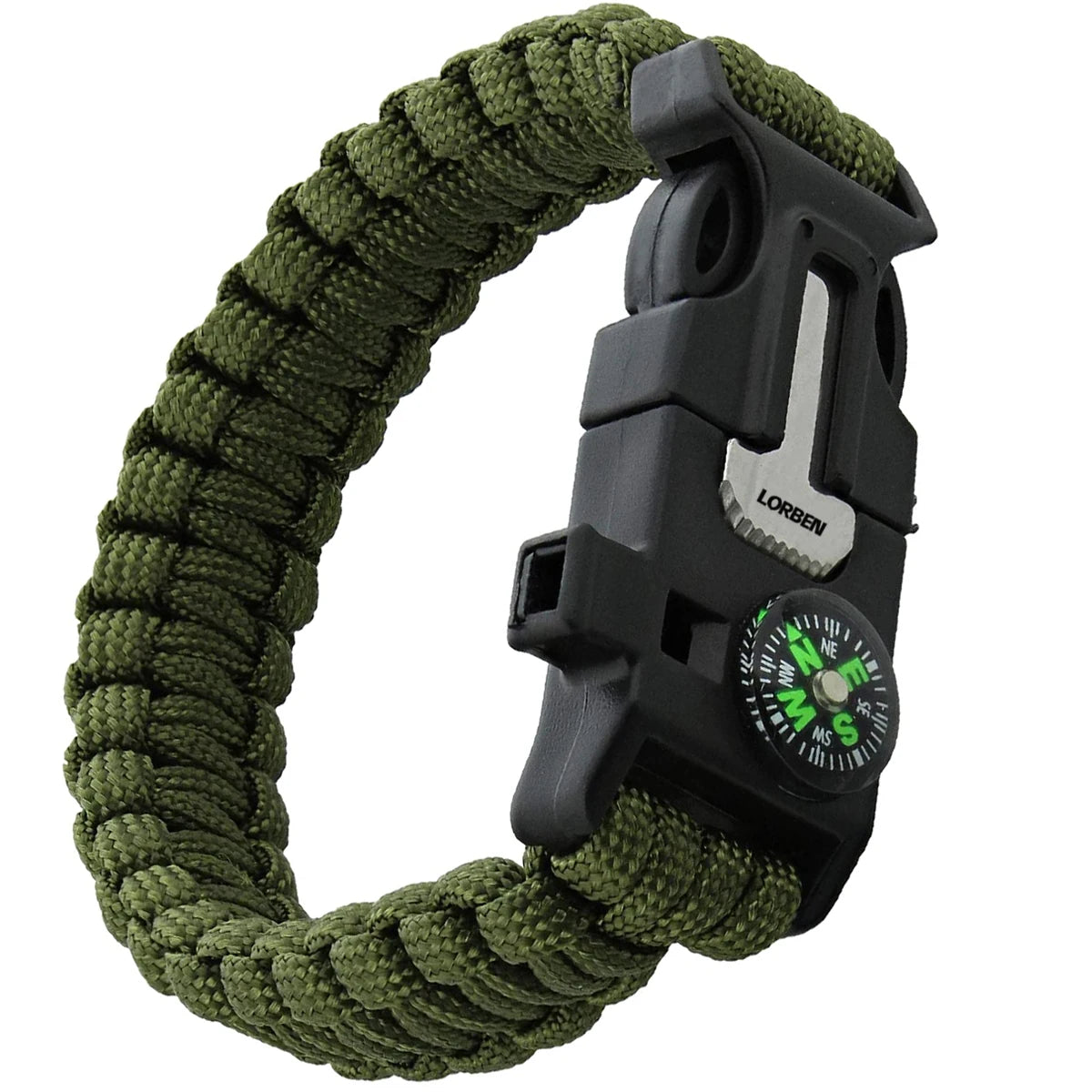 Lorben Survival Tactical Bracelet Emergency Trail Compass Knife Whistle GT6067