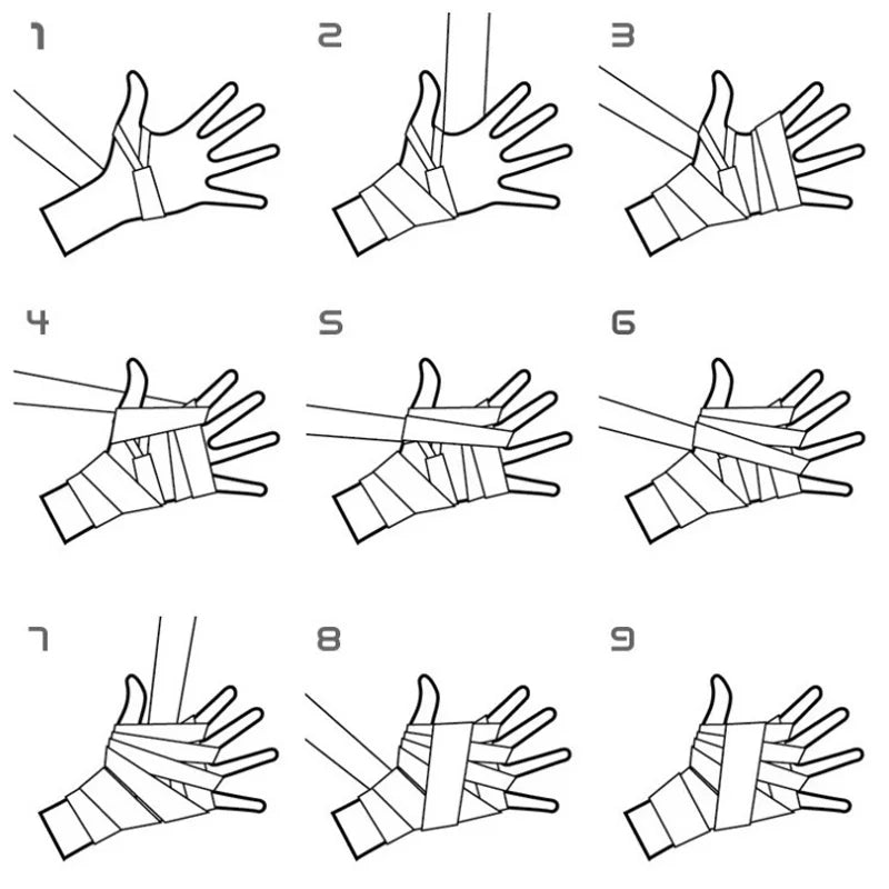 Bandagem de Algodão para Boxe - 2 Rolos de 1,5/2/3/5M - Faixa Esportiva para Sanda, Kick Boxing, MMA - Envoltórios de Mãos