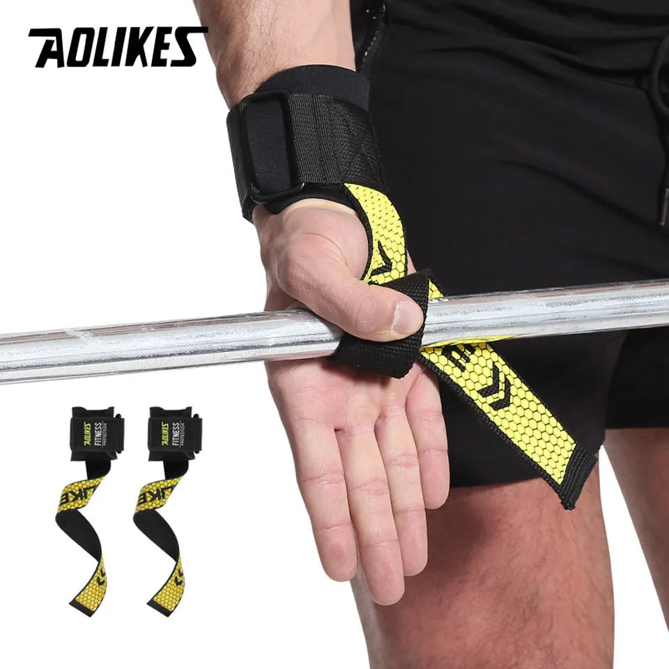 AOLIKES 1 Par – Faixas de Aderência para Levantamento de Peso e Suporte para Pulso