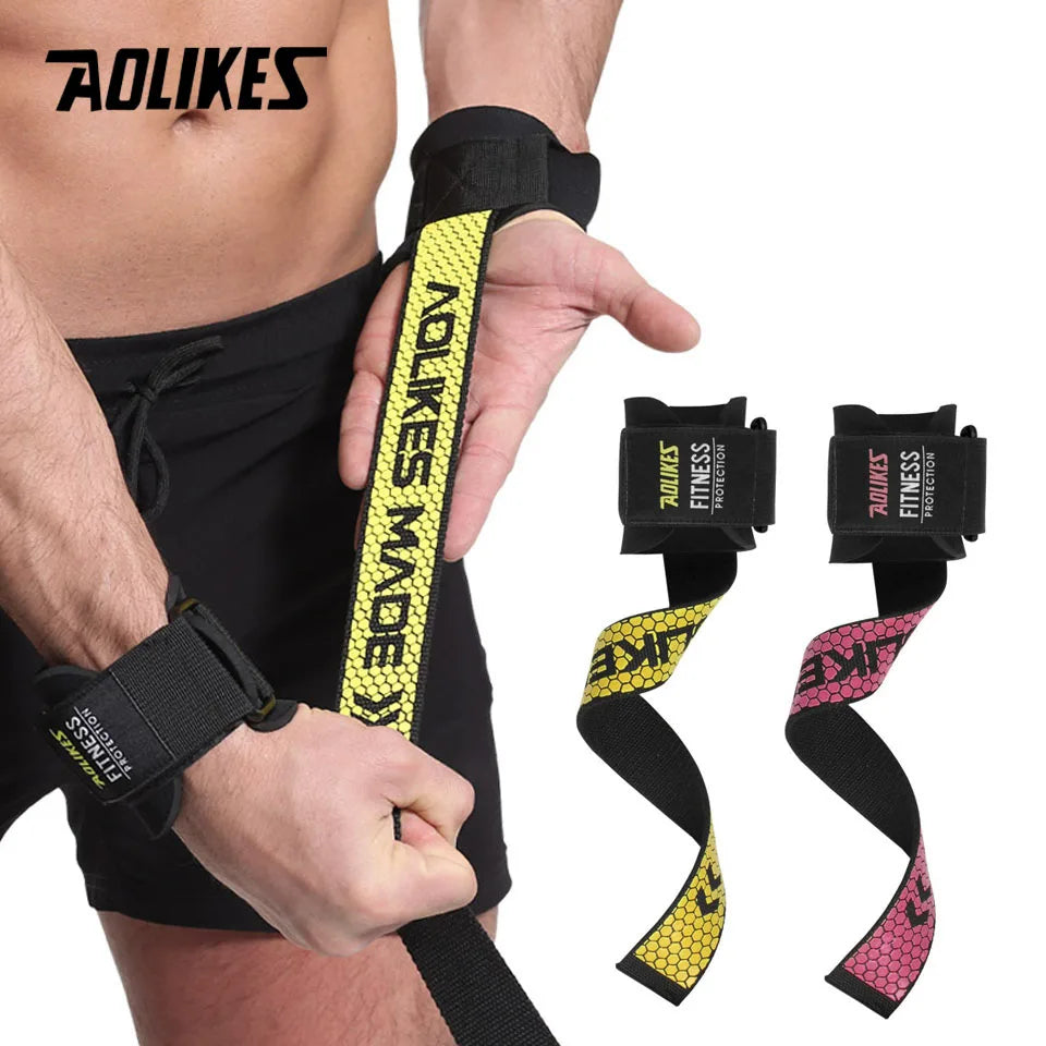 AOLIKES 1 Par – Faixas de Aderência para Levantamento de Peso e Suporte para Pulso