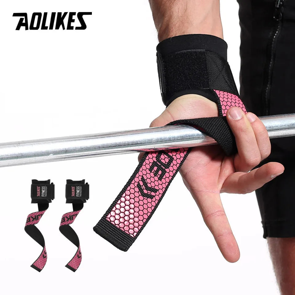 AOLIKES 1 Par – Faixas de Aderência para Levantamento de Peso e Suporte para Pulso