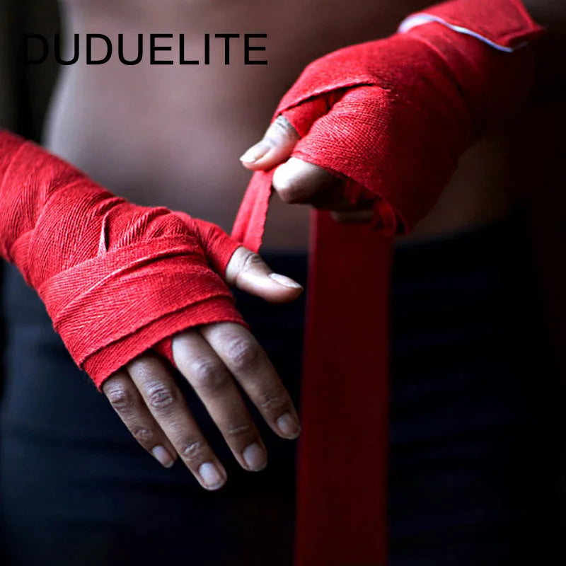 Bandagem de Algodão para Boxe - 2 Rolos de 1,5/2/3/5M - Faixa Esportiva para Sanda, Kick Boxing, MMA - Envoltórios de Mãos
