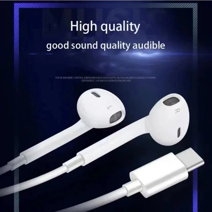 Fone De Ouvido Usb Tipo C Super Bass Com Volume E Microfone