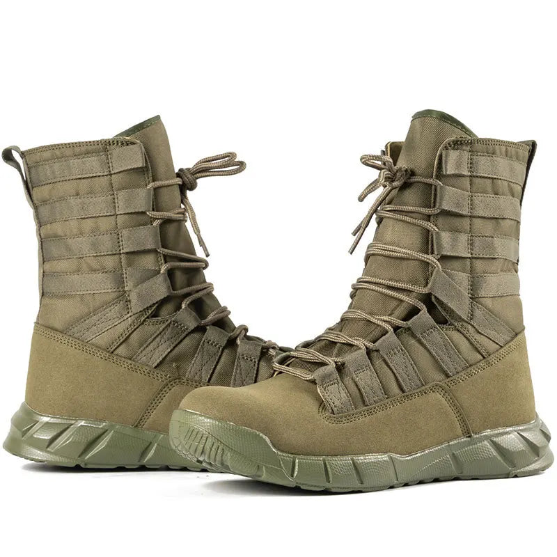 Botas Táticas Leves para Combate - Calçados para Caminhada ao Ar Livre no Deserto, Respirável e Confortável