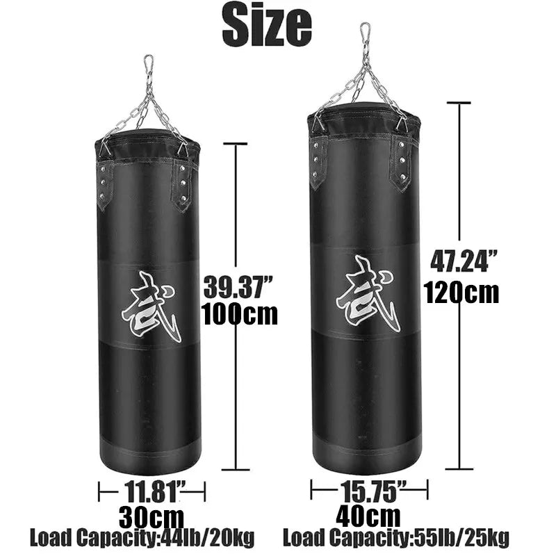 Saco de Pancadas Pesado 120cm – Ideal para Boxe Profissional, MMA, Muay Thai, Kickboxing e Taekwondo