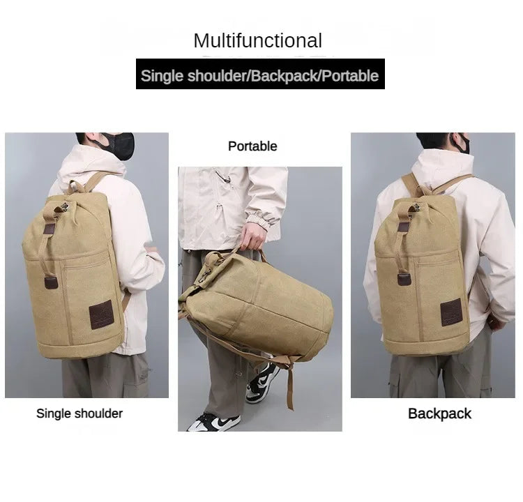 30L/60L Outdoor Sports Bag Rucksack Canvas Backpacks School Bag Hiking Travel Backpacks Bucket Bag