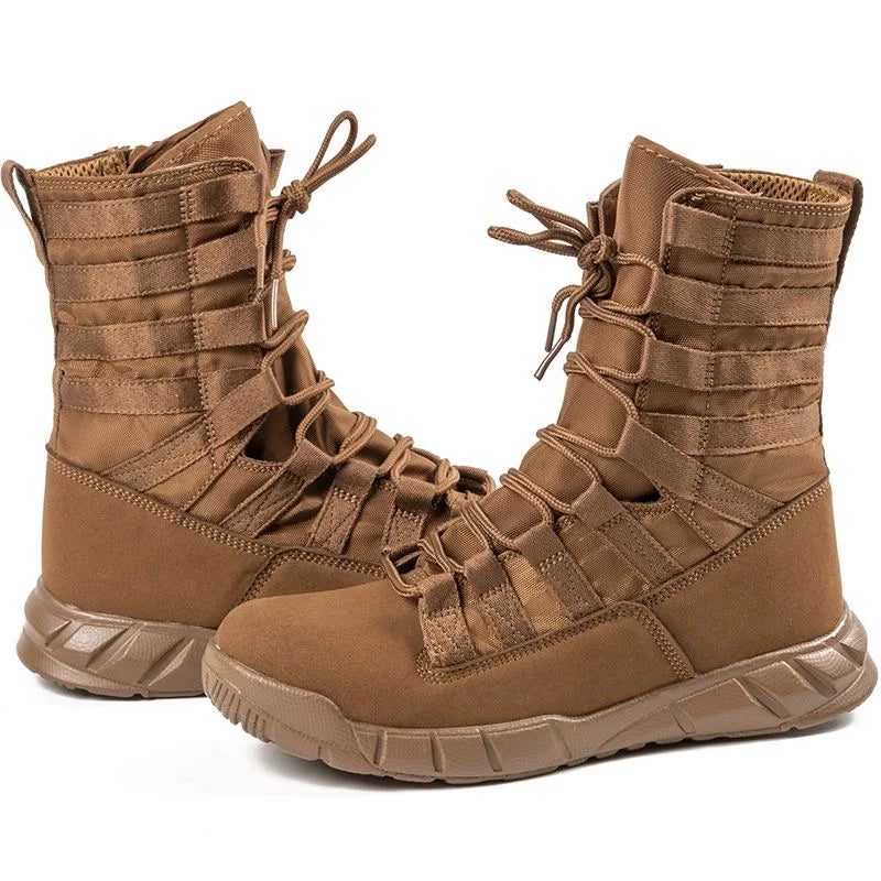 Botas Táticas Leves para Combate - Calçados para Caminhada ao Ar Livre no Deserto, Respirável e Confortável