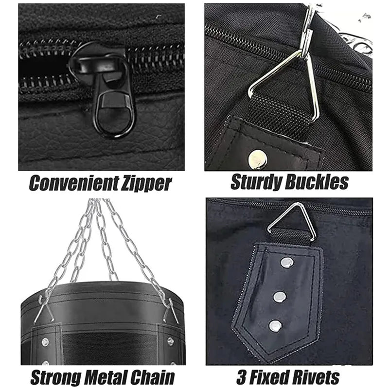 Saco de Pancadas Pesado 120cm – Ideal para Boxe Profissional, MMA, Muay Thai, Kickboxing e Taekwondo