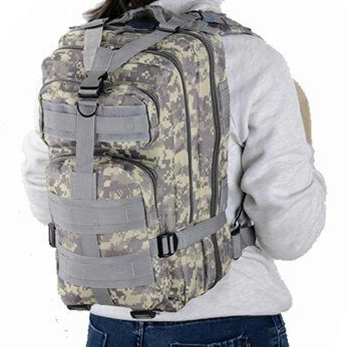 Mochila Tática Multiuso Cargueira de 30 Litros - Camping, Pesca, Escolar - Cinza Lorben