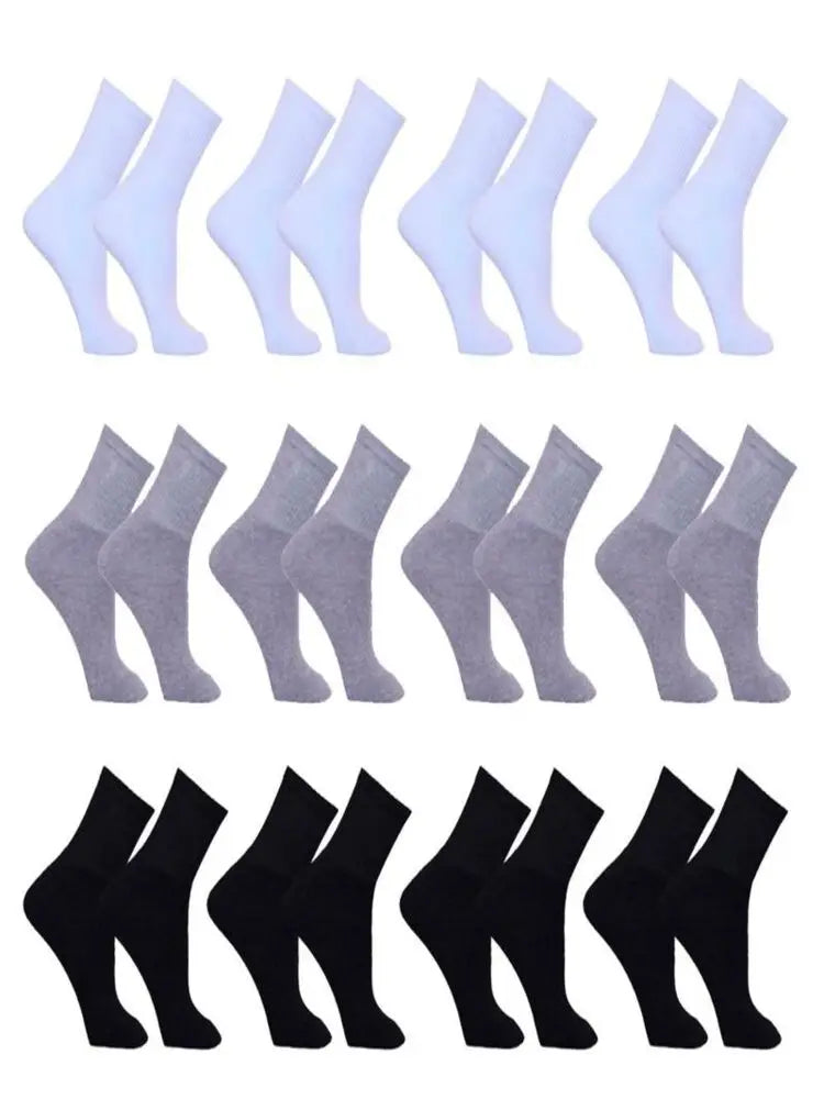 Kit com 12 Pares de Meias Esportivas Masculinas Altas
