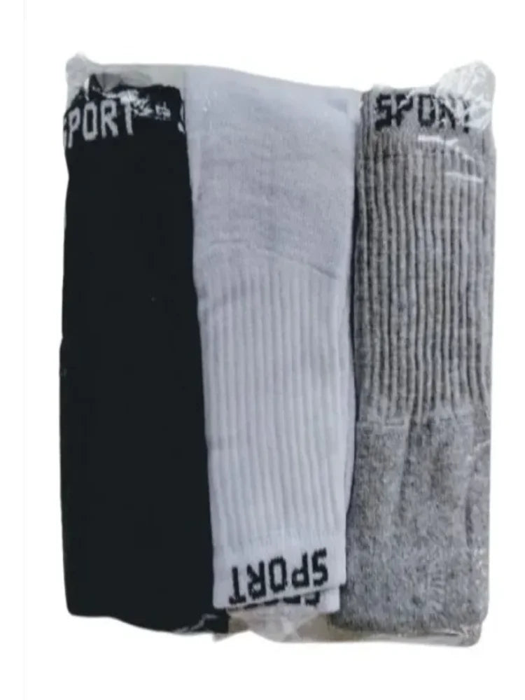 Kit com 12 Pares de Meias Esportivas Masculinas Altas