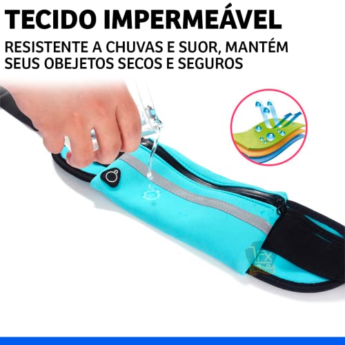 Pochete Esportiva Corrida Porta Celular Garrafa Documento Cinta Fitness Cores (Preto)