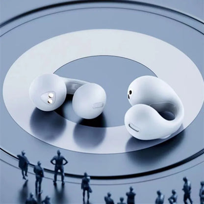 Fone de Ouvido Wireless Clip-On-Ear Bluetooth com Cancelamento de Ruído e LED TWS Earphone Sports Earbuds