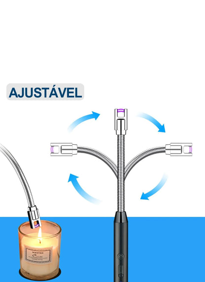 Isqueiro Eletrônico com Arco Flexível USB Recarregável