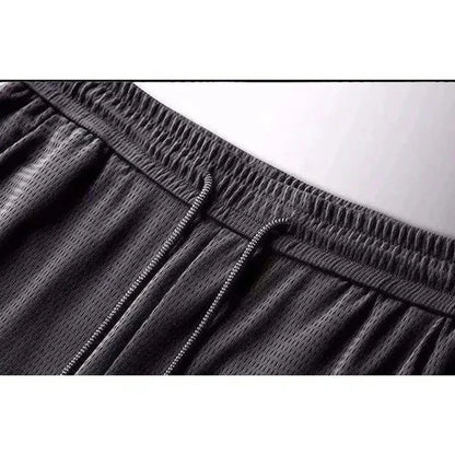 Calça de Treino Masculina de Verão em Seda Gelada - Malha Respirável, Leve, de Secagem Rápida, Solta, com Cós Elástico e Punhos Ajustáveis