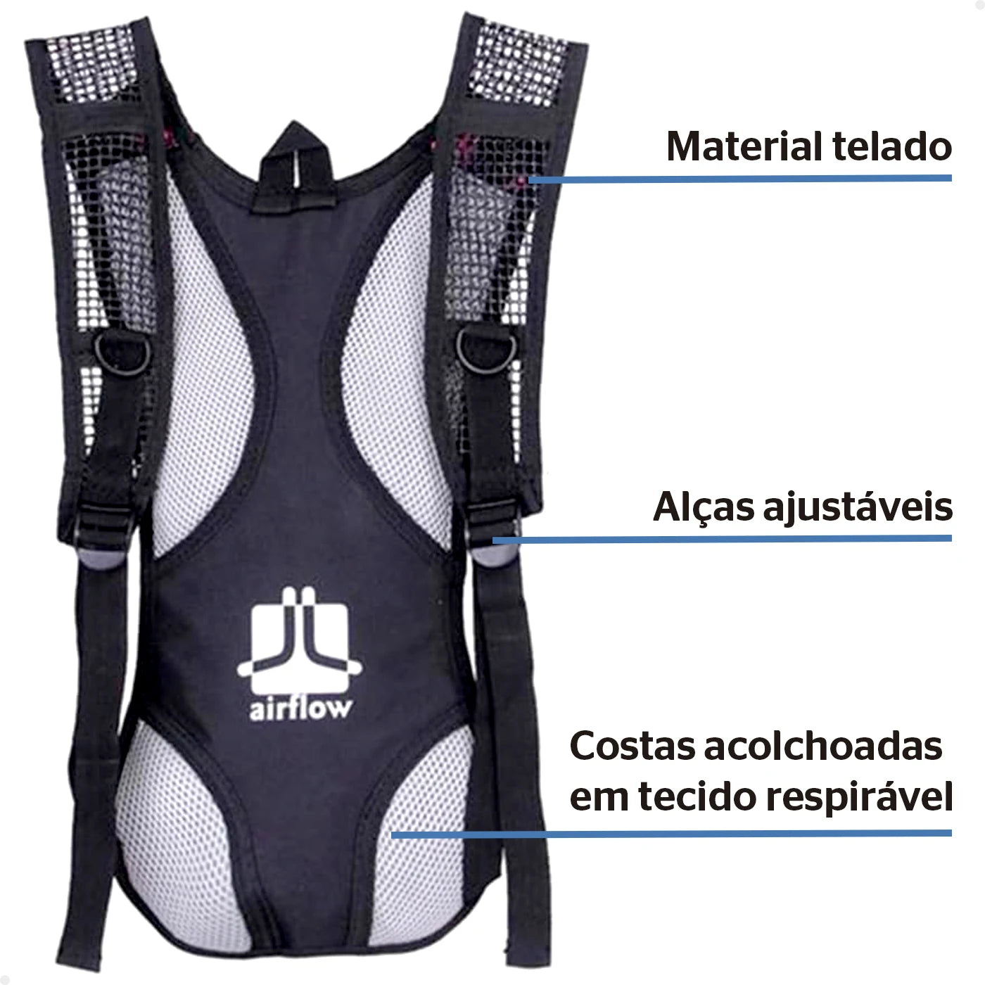 Mochila de Hidratação com Reservatório de Água de 2L