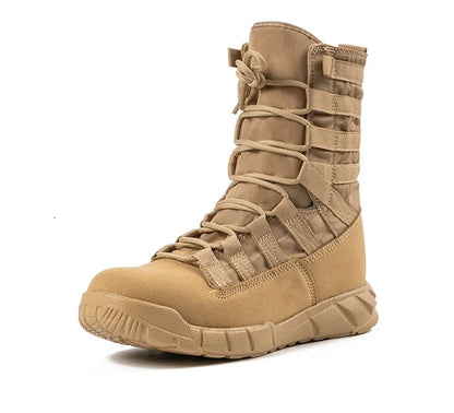 Botas Táticas Leves para Combate - Calçados para Caminhada ao Ar Livre no Deserto, Respirável e Confortável