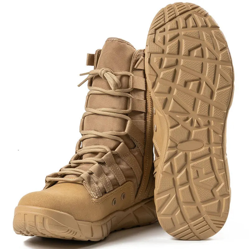 Botas Táticas Leves para Combate - Calçados para Caminhada ao Ar Livre no Deserto, Respirável e Confortável