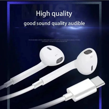 Fone De Ouvido Usb Tipo C Super Bass Com Volume E Microfone