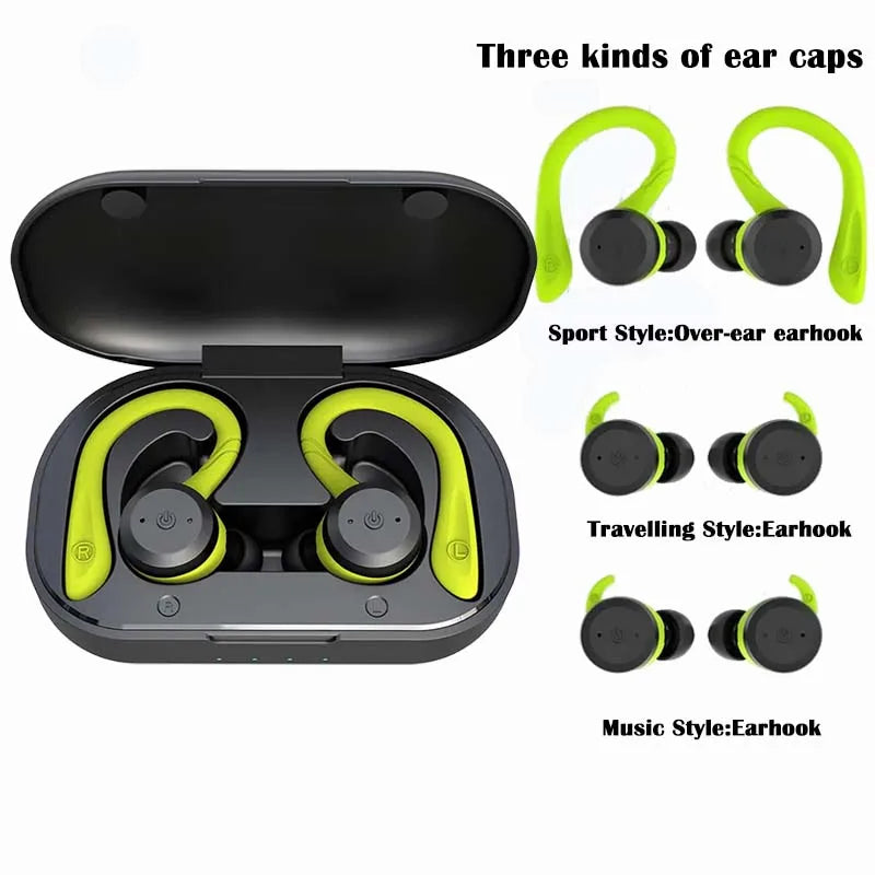 Fone de Ouvido Sem Fio Bluetooth IPX7 à Prova d'Água – Ideal para Esportes e Corrida