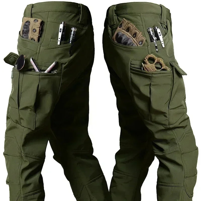 Conjunto Tático Impermeável Masculino - Camuflado, Casaco de Fleece, Traje de Combate de Inverno, Corta-Vento, Múltiplos Bolsos, Treinamento ao Ar Livre