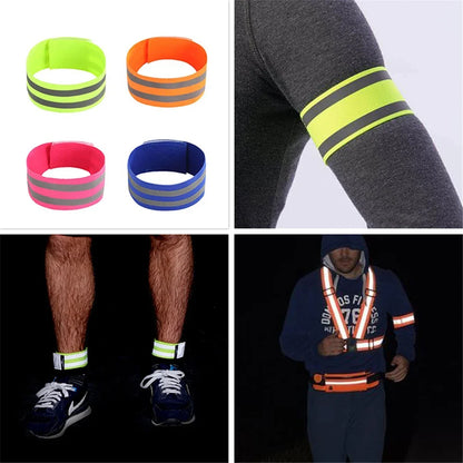 Bandas Reflexivas para Pulso, Braço, Tornozelo e Perna - Alta Visibilidade - Fitas de Segurança para Caminhadas Noturnas, Ciclismo e Corrida