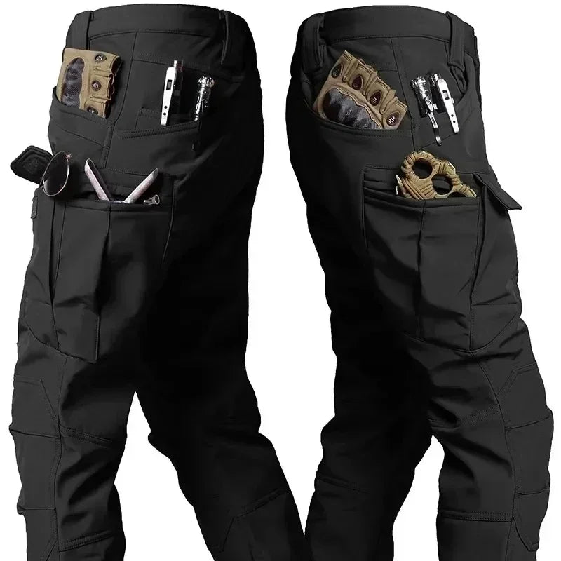 Conjunto Tático Impermeável Masculino - Camuflado, Casaco de Fleece, Traje de Combate de Inverno, Corta-Vento, Múltiplos Bolsos, Treinamento ao Ar Livre