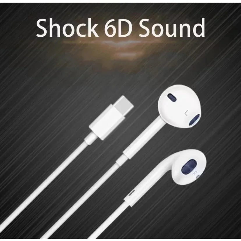 Fone De Ouvido Usb Tipo C Super Bass Com Volume E Microfone