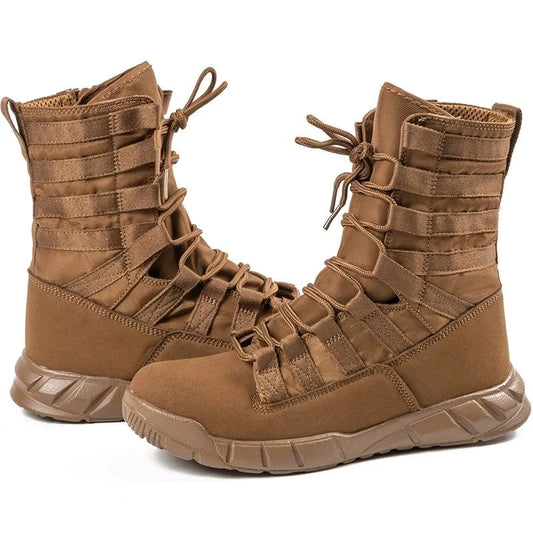 Botas Táticas Leves para Combate - Calçados para Caminhada ao Ar Livre no Deserto, Respirável e Confortável