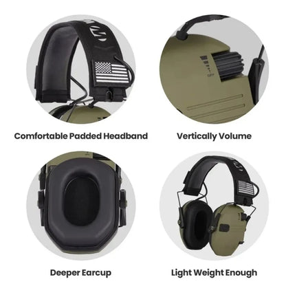 Protetor Auricular Tático Eletrônico Militar para Tiro e Caça