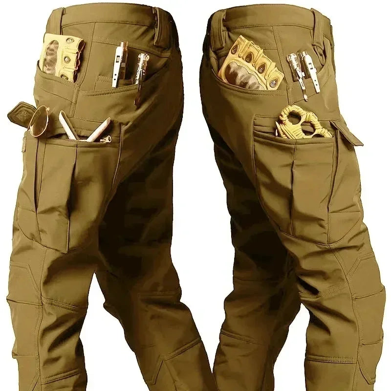 Conjunto Tático Impermeável Masculino - Camuflado, Casaco de Fleece, Traje de Combate de Inverno, Corta-Vento, Múltiplos Bolsos, Treinamento ao Ar Livre