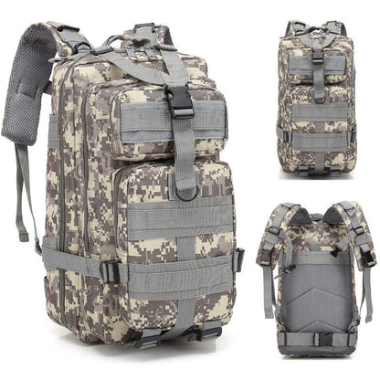 Mochila Tática Multiuso Cargueira de 30 Litros - Camping, Pesca, Escolar - Cinza Lorben
