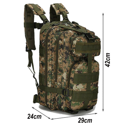 Mochila Tática Multiuso Cargueira de 30 Litros - Camping, Pesca, Escolar - Camuflagem Verde Lorben