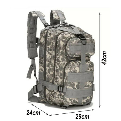 Mochila Tática Multiuso Cargueira de 30 Litros - Camping, Pesca, Escolar - Cinza Lorben